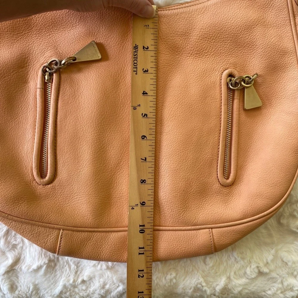 See by Chloe Peach Leather Shoulder Bag Peach Soft Pebbled Tassel Boho Festival
